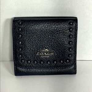 Coach rivet wallet with pewter hardware